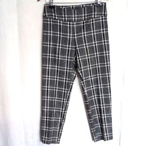 Zac & Rachel Black Grey Plaid Pull-On Dress Pants Size 8